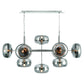 Eurofase Lighting Nottingham 54" 10-Light Smoke Glass Shade Polished Nickel Chandelier