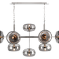 Eurofase Lighting Nottingham 54" 10-Light Smoke Glass Shade Polished Nickel Chandelier