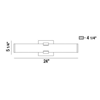 Eurofase Lighting Nozza 24" Dimmable Chrome Integrated LED Wall Sconce With Clear Acrylic Shade