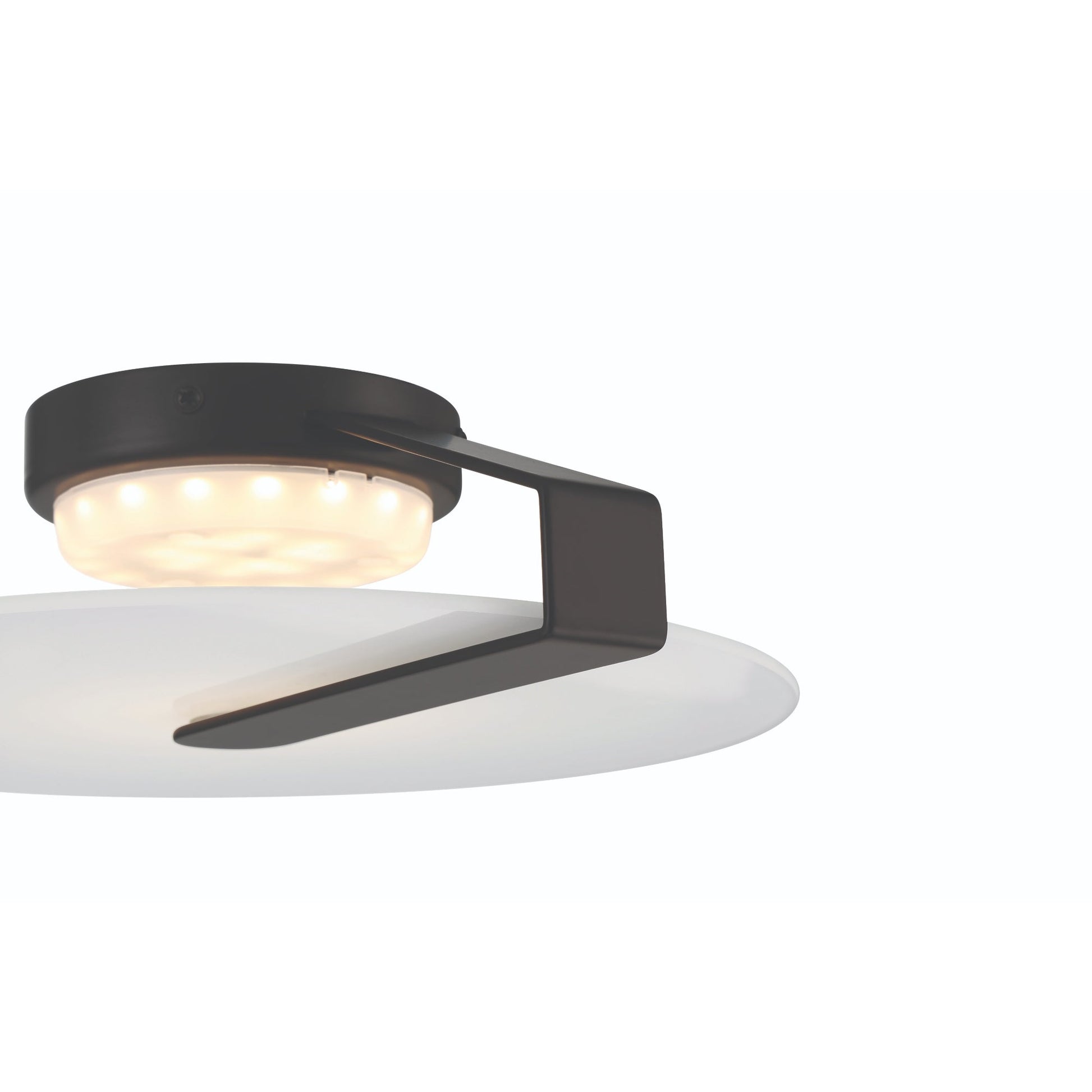 Eurofase Lighting Nuvola 12" Dimmable Integrated LED Matte Black Flush Mount With White Glass Shade