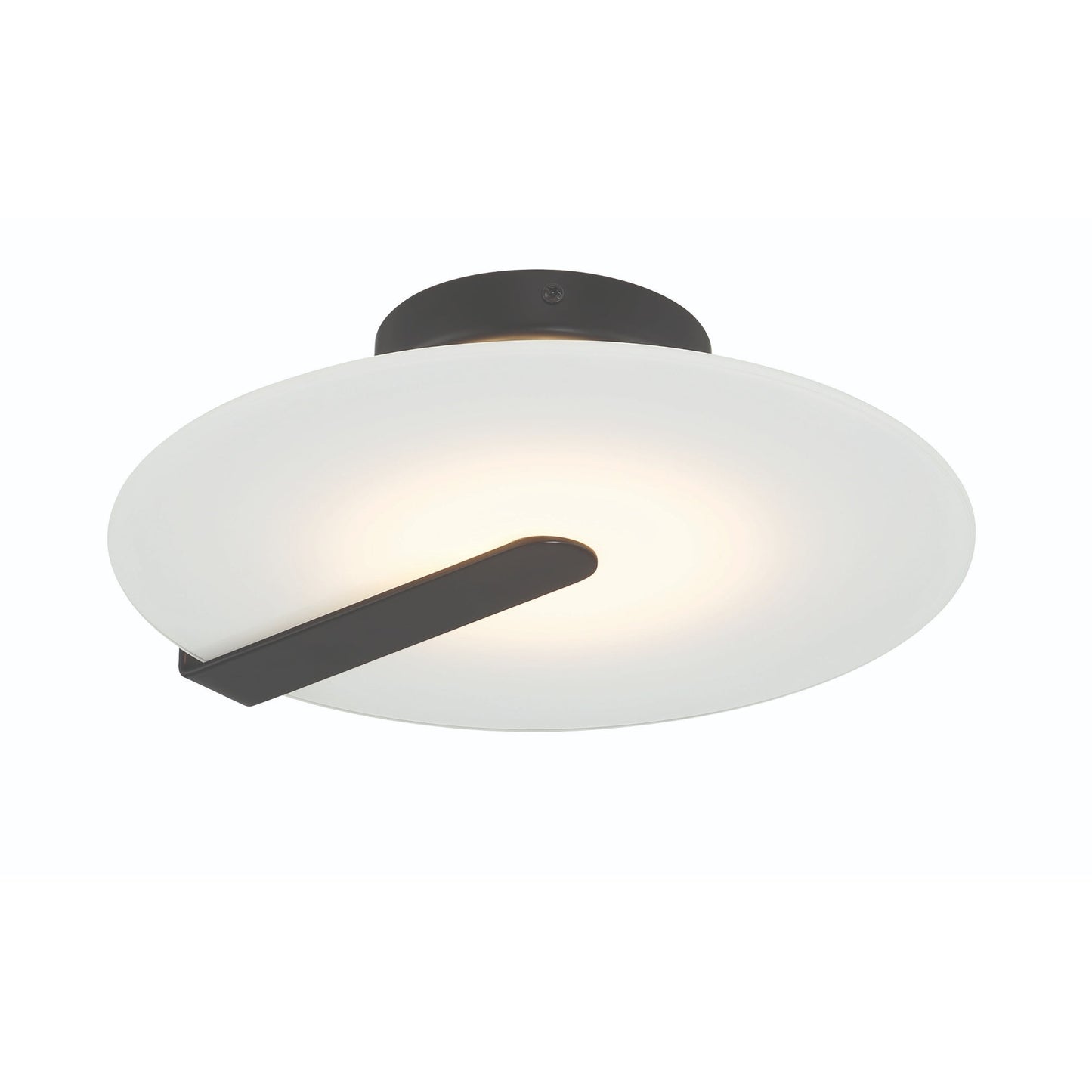 Eurofase Lighting Nuvola 12" Dimmable Integrated LED Matte Black Flush Mount With White Glass Shade