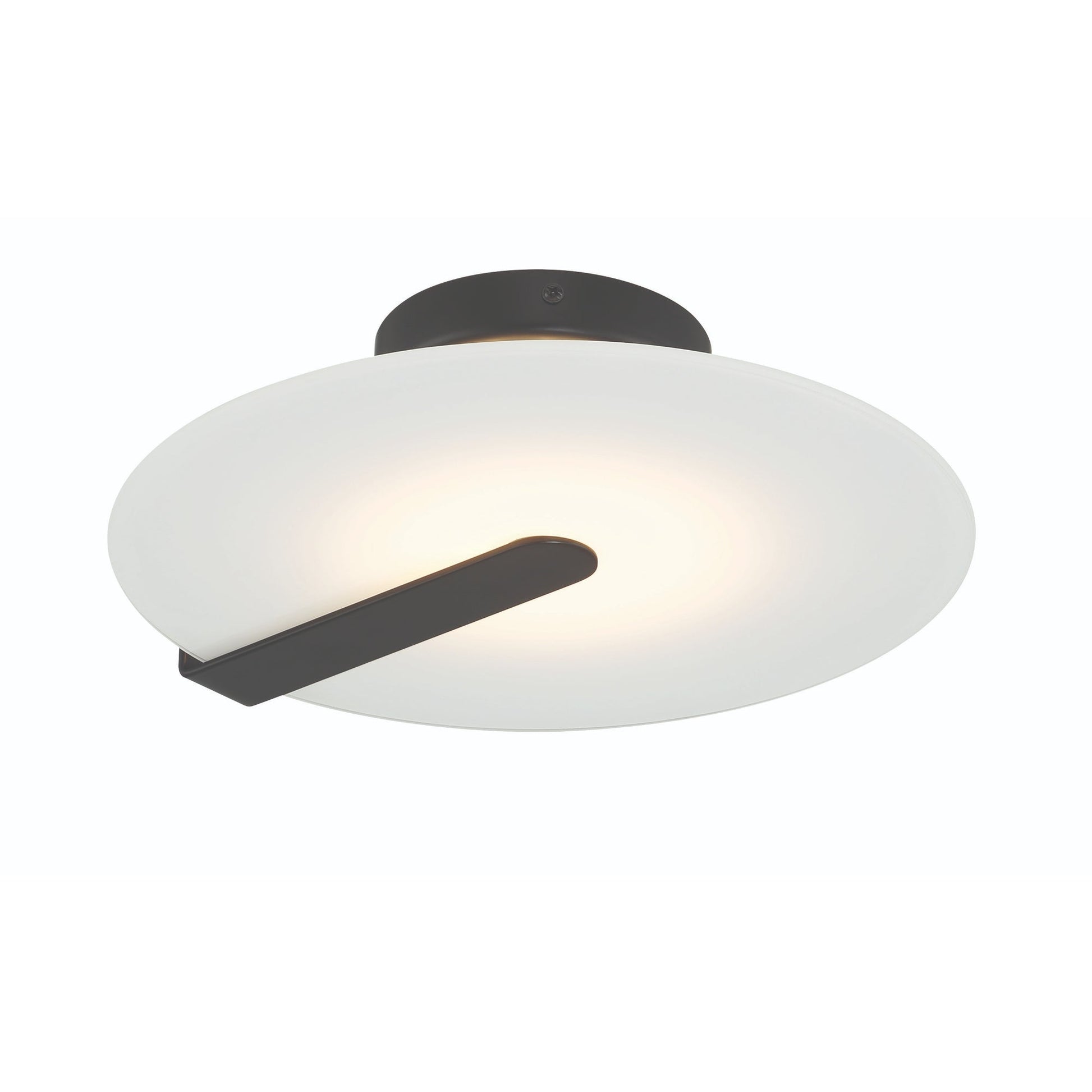 Eurofase Lighting Nuvola 12" Dimmable Integrated LED Matte Black Flush Mount With White Glass Shade