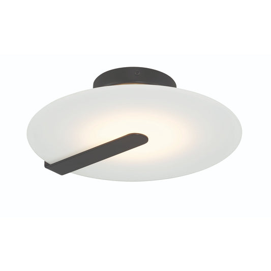 Eurofase Lighting Nuvola 12" Dimmable Integrated LED Matte Black Flush Mount With White Glass Shade