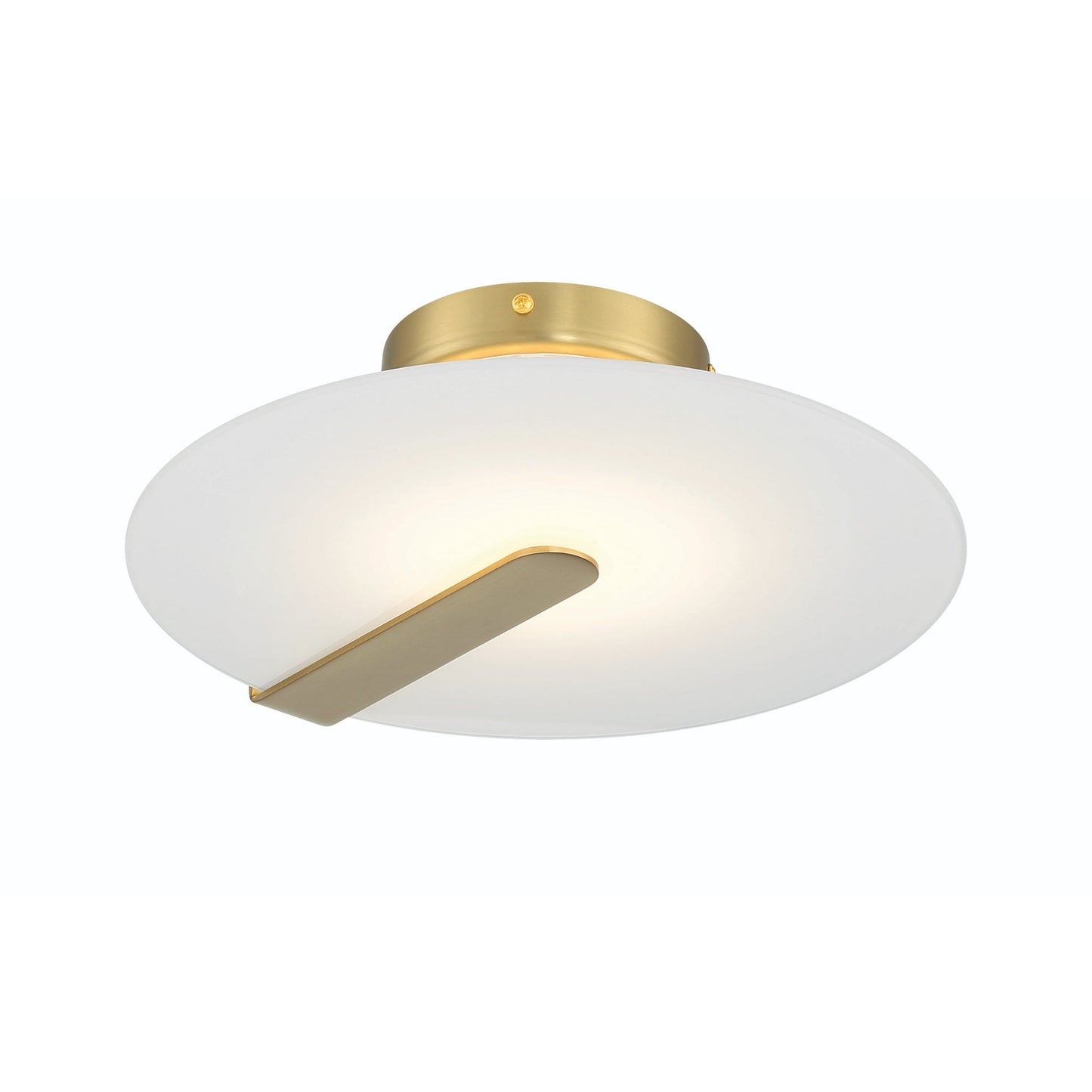 Eurofase Lighting Nuvola 12" Dimmable Integrated LED Matte Gold Flush Mount With White Glass Shade