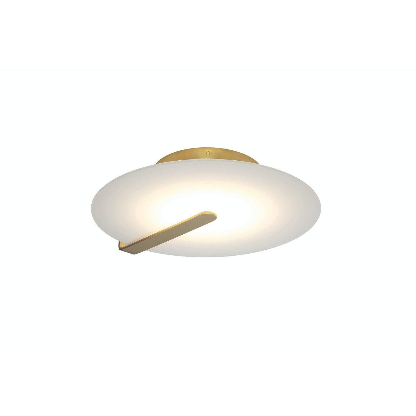 Eurofase Lighting Nuvola 12" Dimmable Integrated LED Matte Gold Flush Mount With White Glass Shade