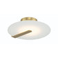 Eurofase Lighting Nuvola 12" Dimmable Integrated LED Matte Gold Flush Mount With White Glass Shade