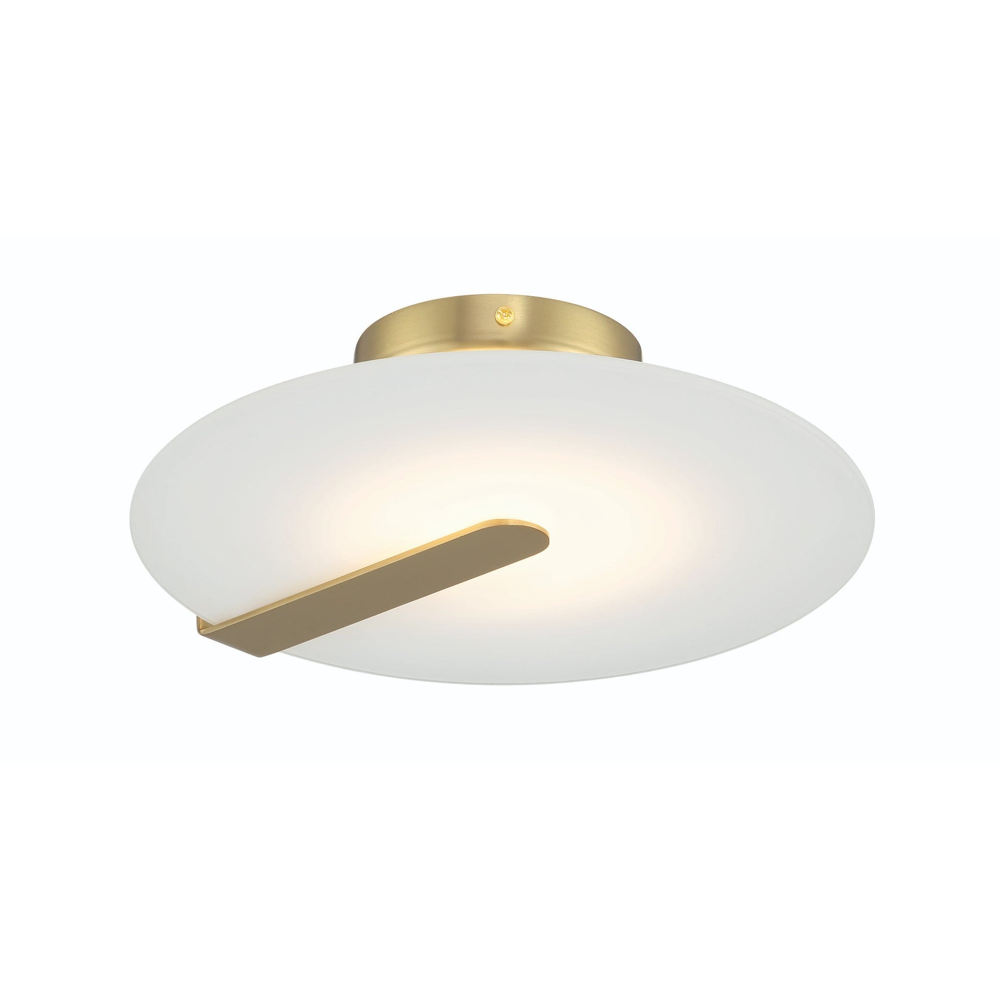 Eurofase Lighting Nuvola 12" Dimmable Integrated LED Matte Gold Flush Mount With White Glass Shade
