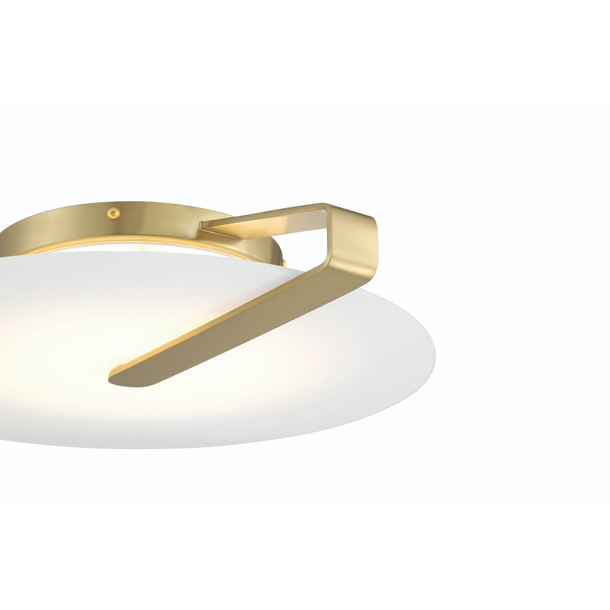 Eurofase Lighting Nuvola 17" Dimmable Integrated LED Gold Flush Mount With White Glass Shade