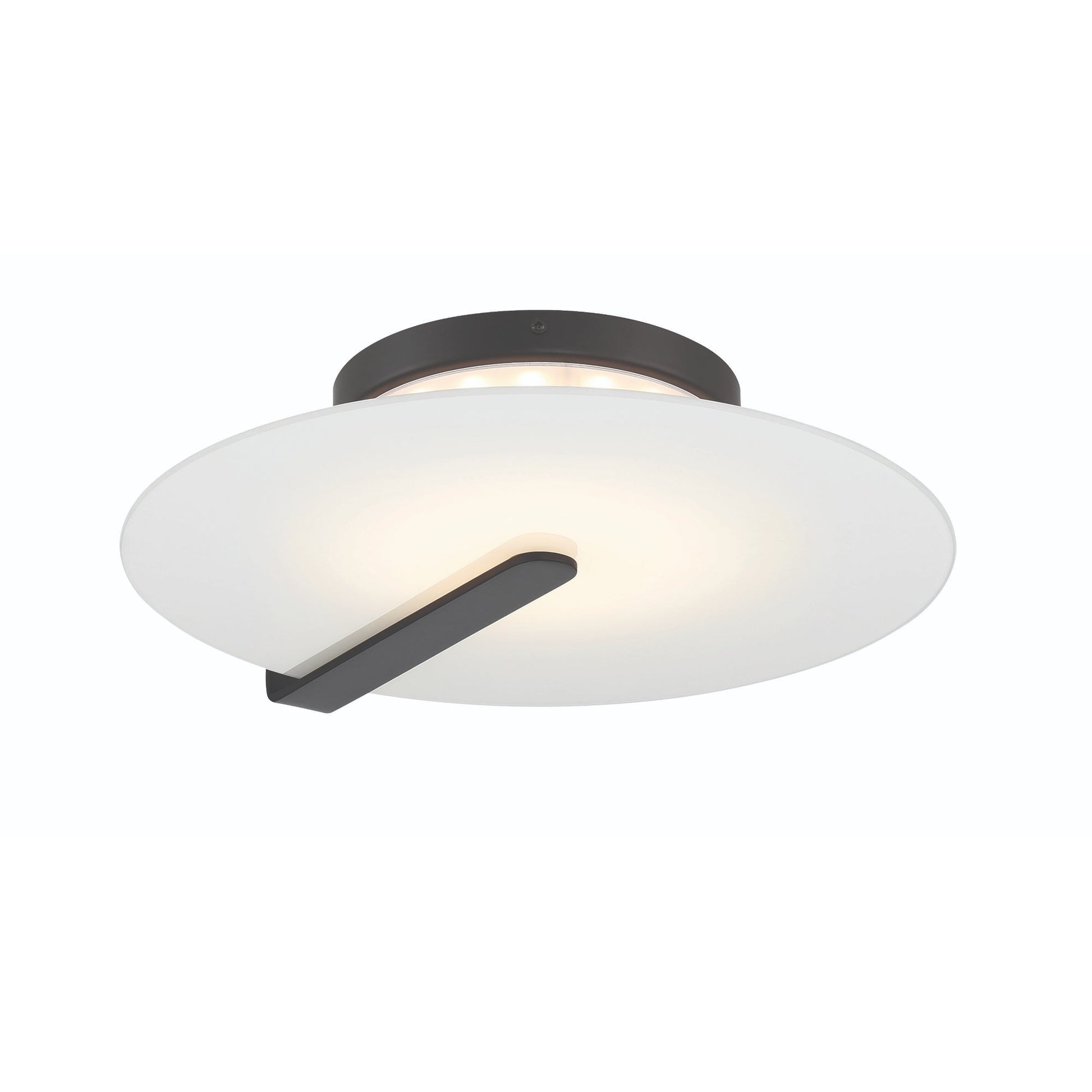Eurofase Lighting Nuvola 17" Dimmable Integrated LED Matte Black Flush Mount With White Glass Shade