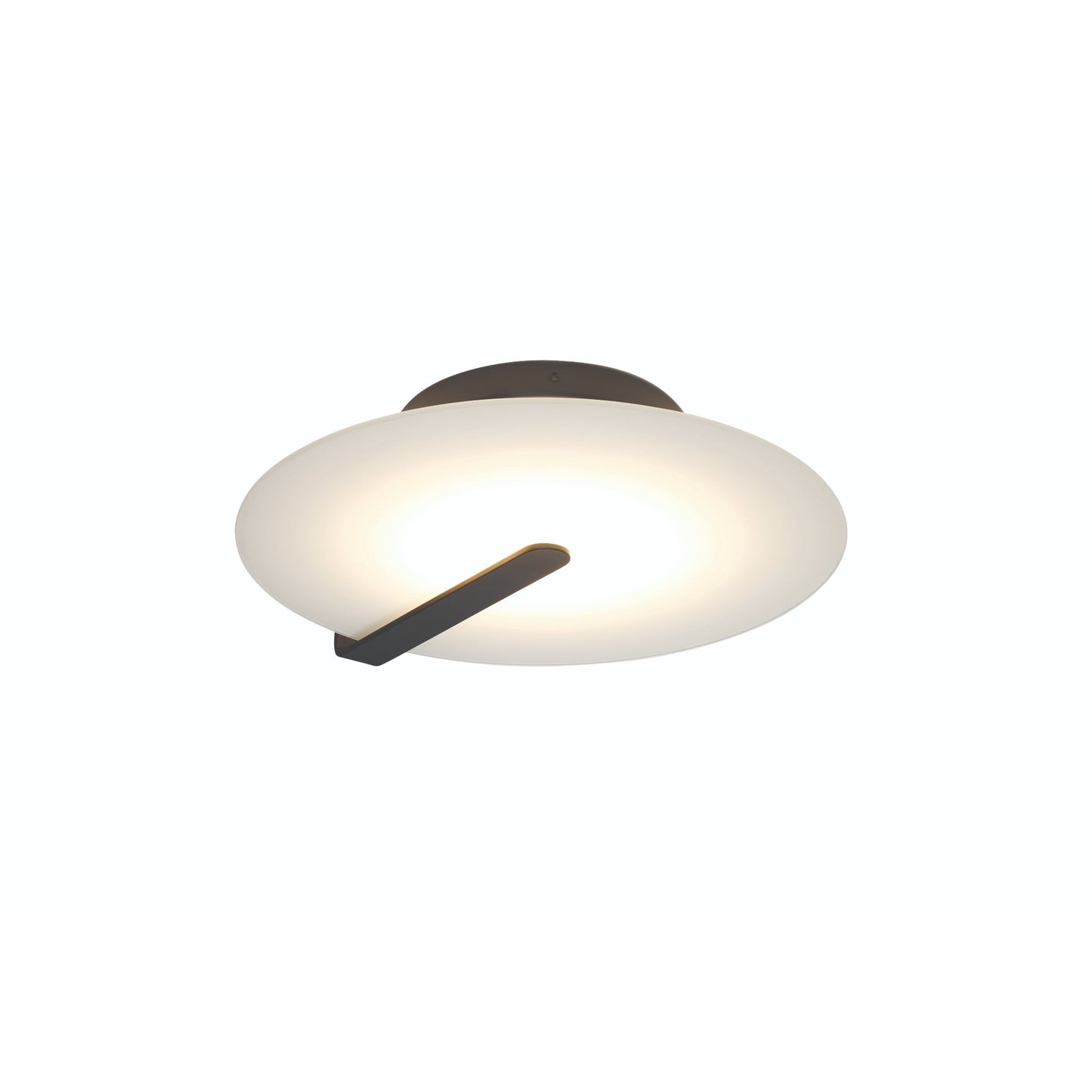Eurofase Lighting Nuvola 17" Dimmable Integrated LED Matte Black Flush Mount With White Glass Shade