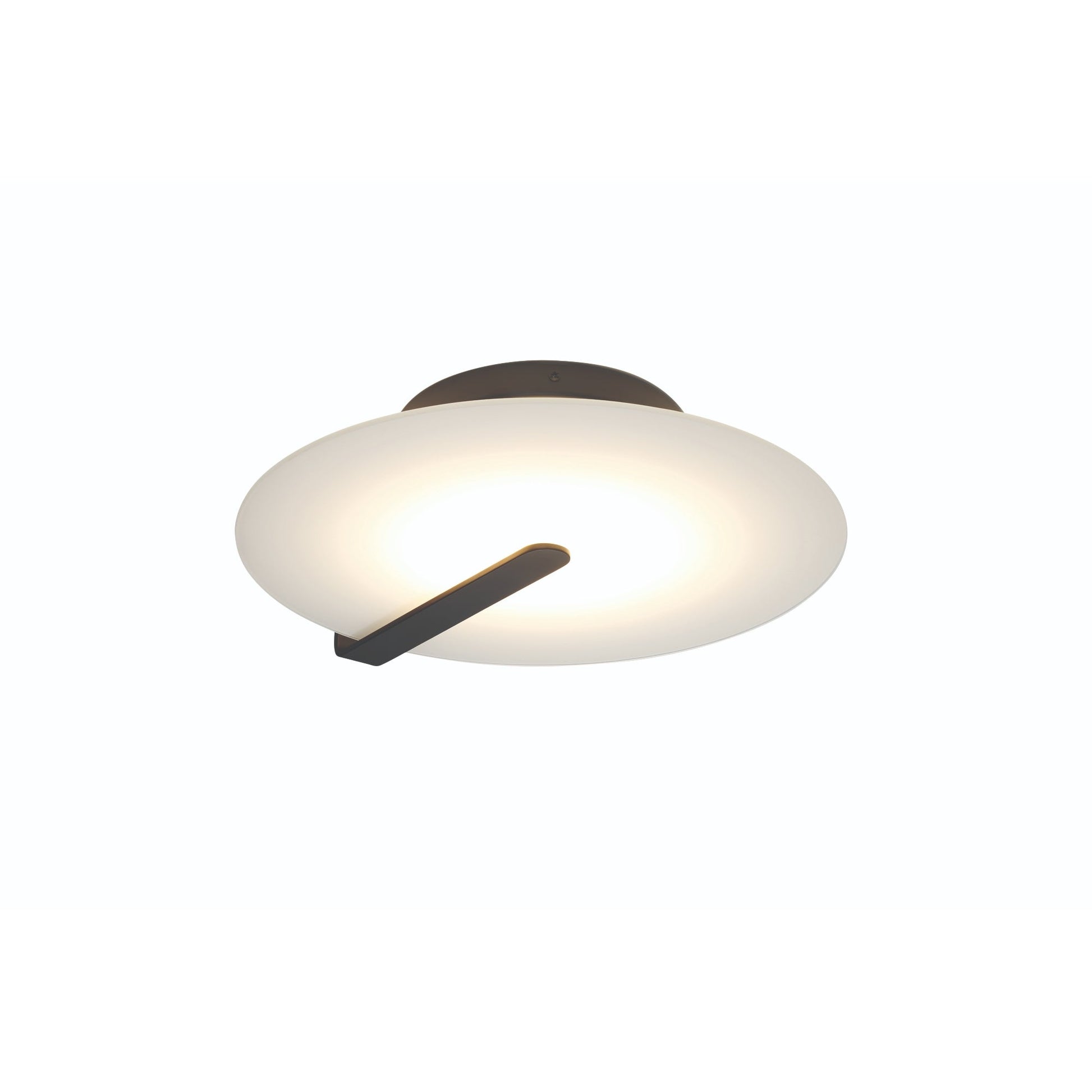 Eurofase Lighting Nuvola 17" Dimmable Integrated LED Matte Black Flush Mount With White Glass Shade