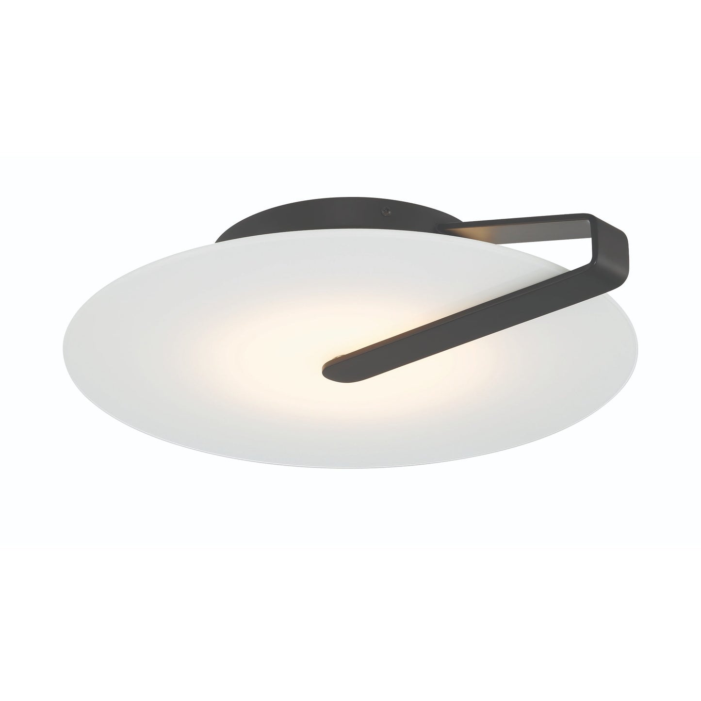 Eurofase Lighting Nuvola 17" Dimmable Integrated LED Matte Black Flush Mount With White Glass Shade