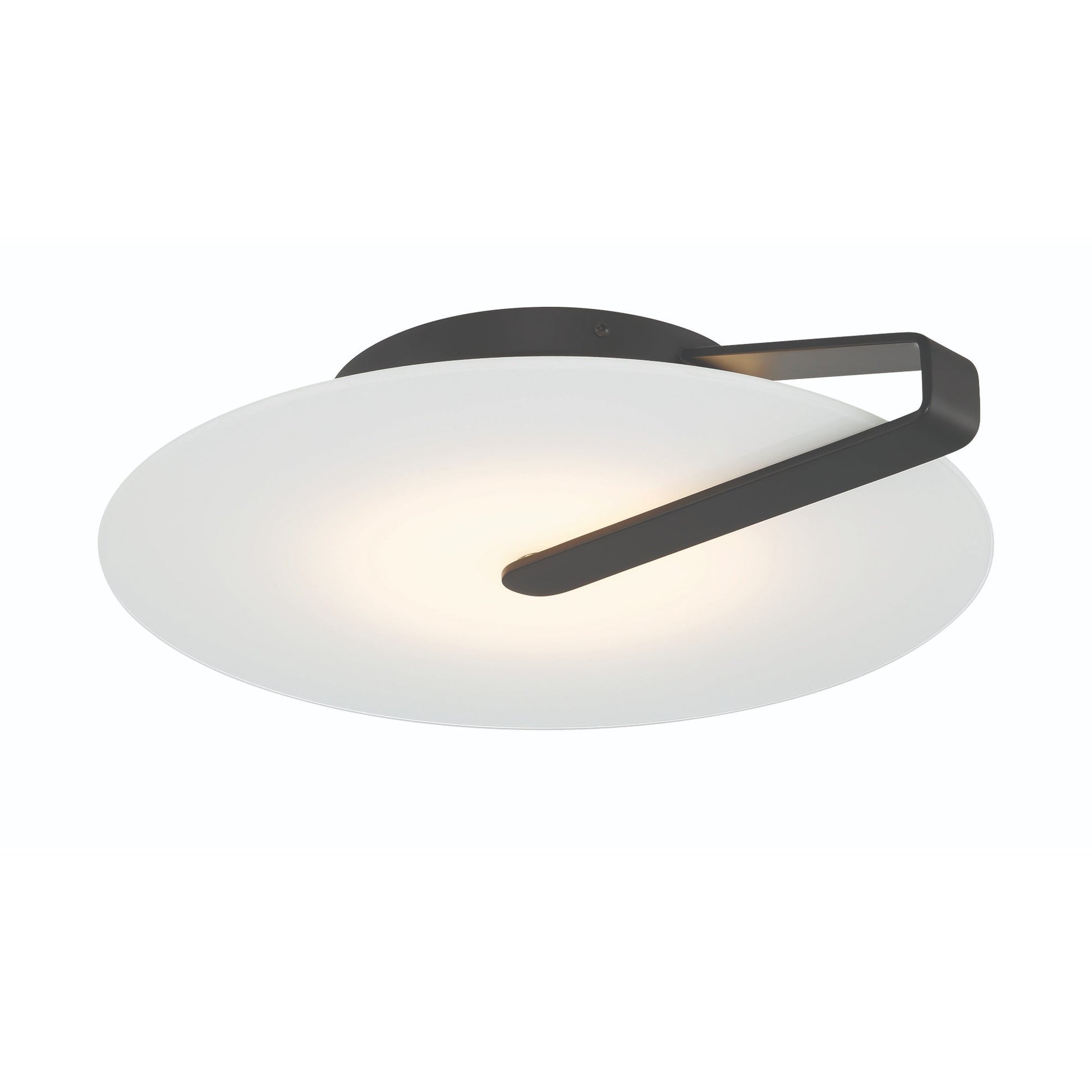 Eurofase Lighting Nuvola 17" Dimmable Integrated LED Matte Black Flush Mount With White Glass Shade