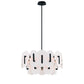 Eurofase Lighting Nuvola 24" 2-Light Integrated LED White Glass Shade Matte Black Chandelier