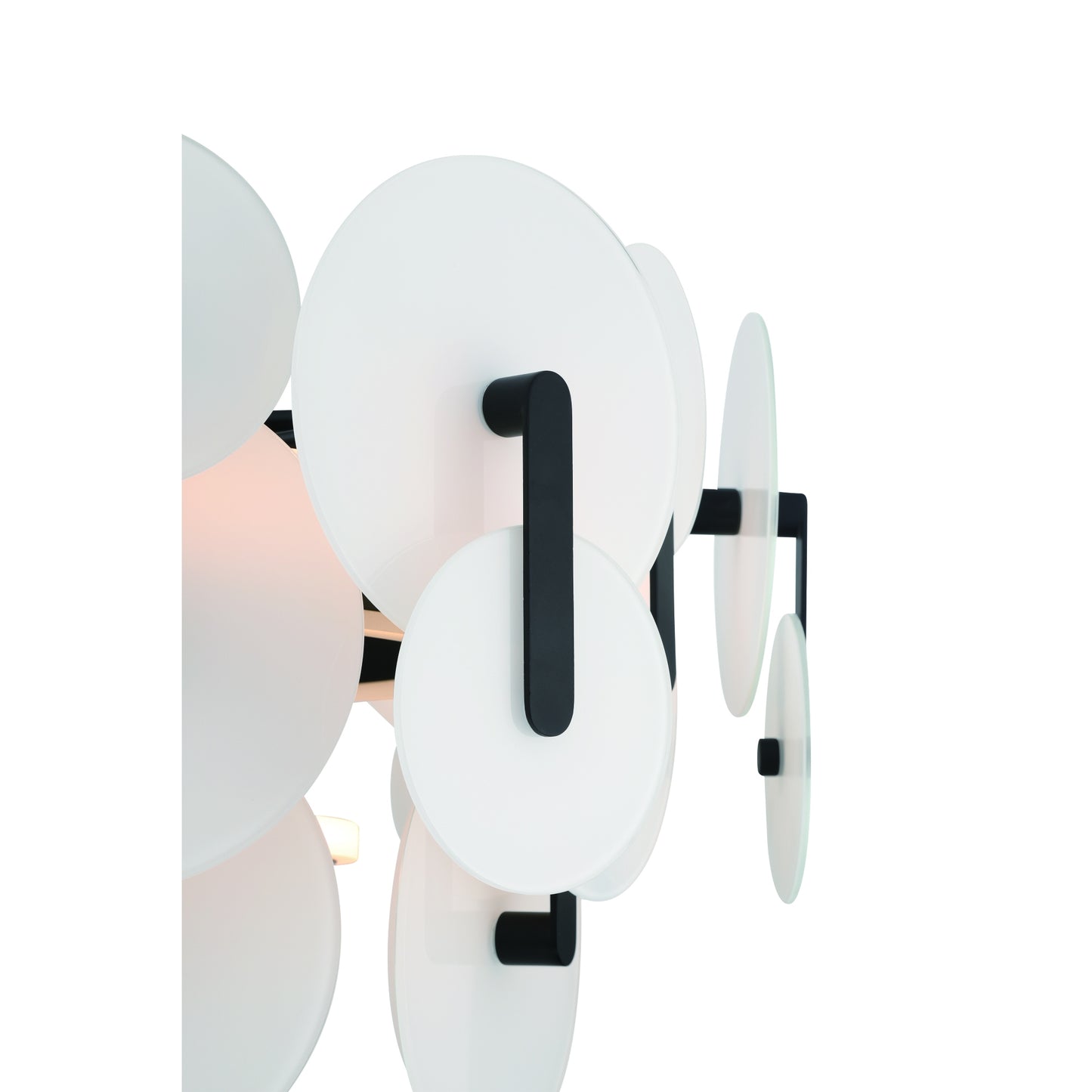 Eurofase Lighting Nuvola 24" 2-Light Integrated LED White Glass Shade Matte Black Chandelier