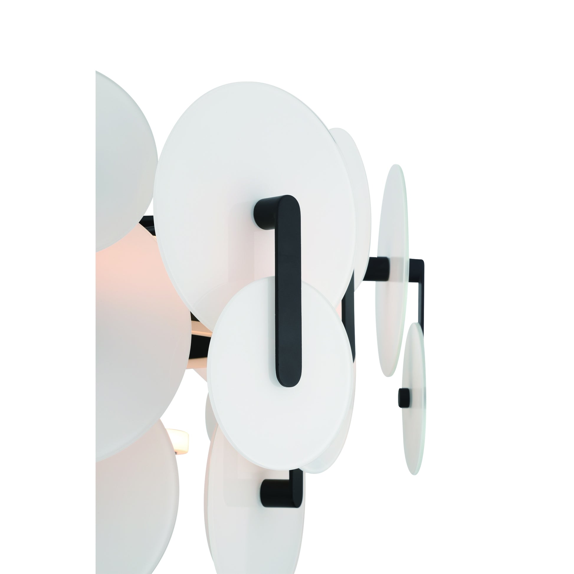 Eurofase Lighting Nuvola 24" 2-Light Integrated LED White Glass Shade Matte Black Chandelier