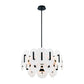 Eurofase Lighting Nuvola 24" 2-Light Integrated LED White Glass Shade Matte Black Chandelier