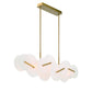 Eurofase Lighting Nuvola 56" 1-Light Integrated LED White Glass Shade Gold Linear Chandelier
