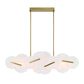Eurofase Lighting Nuvola 56" 1-Light Integrated LED White Glass Shade Gold Linear Chandelier