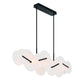 Eurofase Lighting Nuvola 56" 1-Light Integrated LED White Glass Shade Matte Black Linear Chandelier