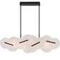 Eurofase Lighting Nuvola 56" 1-Light Integrated LED White Glass Shade Matte Black Linear Chandelier