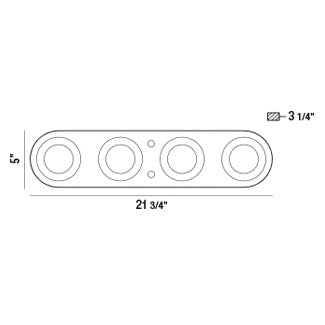 Eurofase Lighting Nymark 22" 4-Light Dimmable Integrated LED White Semi-Flush Mount