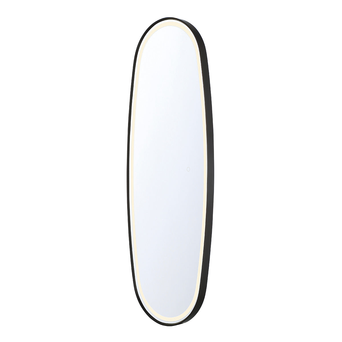 Eurofase Lighting Obon 18" x 47" Edge-Lit Integrated LED Oval Mirror With Black Aluminum Frame
