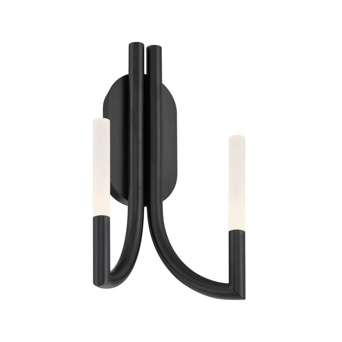 Eurofase Lighting Olette 17" 2-Light Integrated LED Acrylic Shade Matte Black Steel Wall Sconce