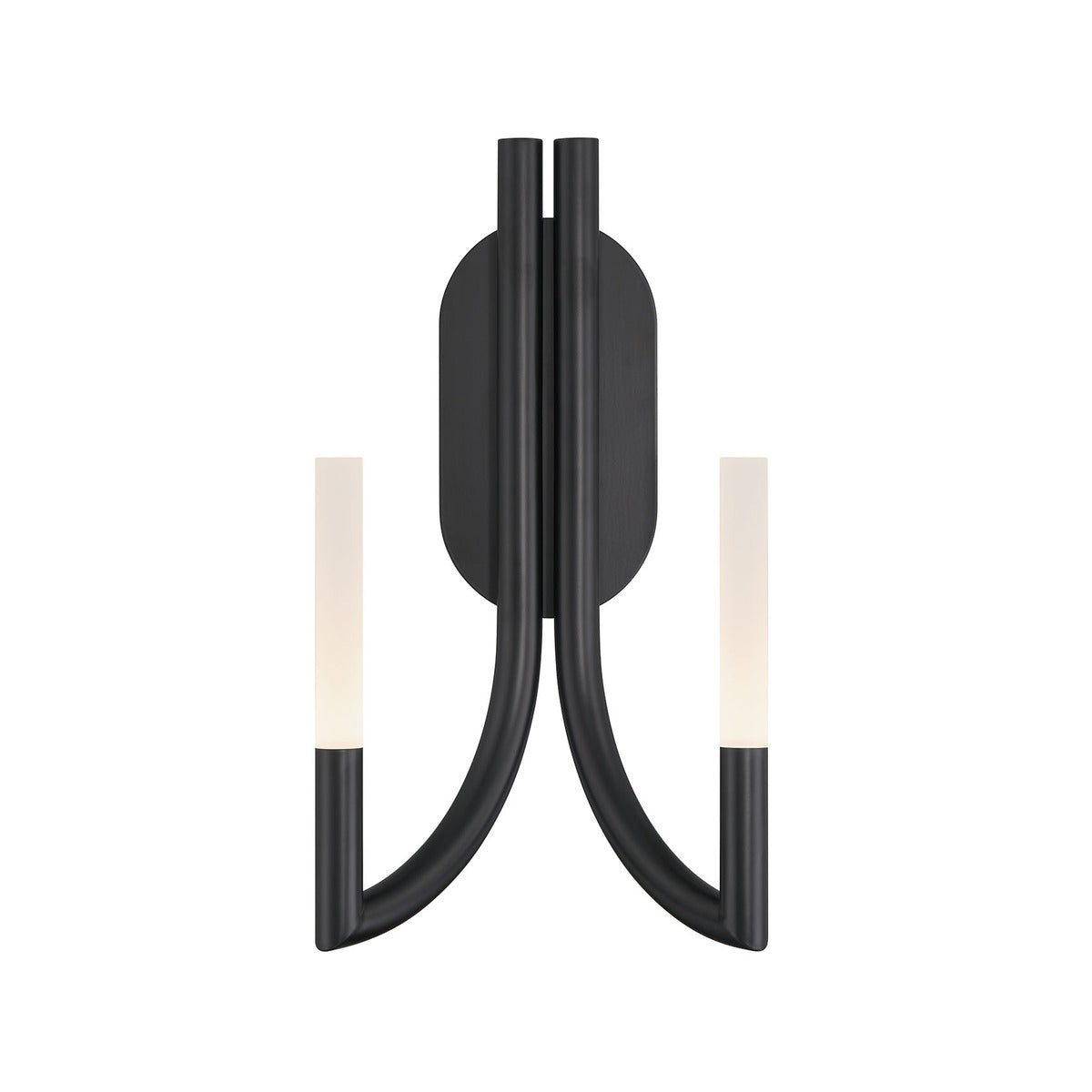 Eurofase Lighting Olette 17" 2-Light Integrated LED Acrylic Shade Matte Black Steel Wall Sconce