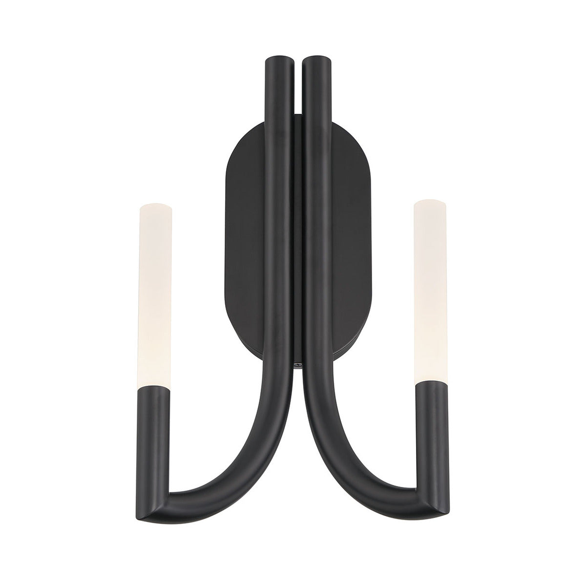 Eurofase Lighting Olette 17" 2-Light Integrated LED Acrylic Shade Matte Black Steel Wall Sconce