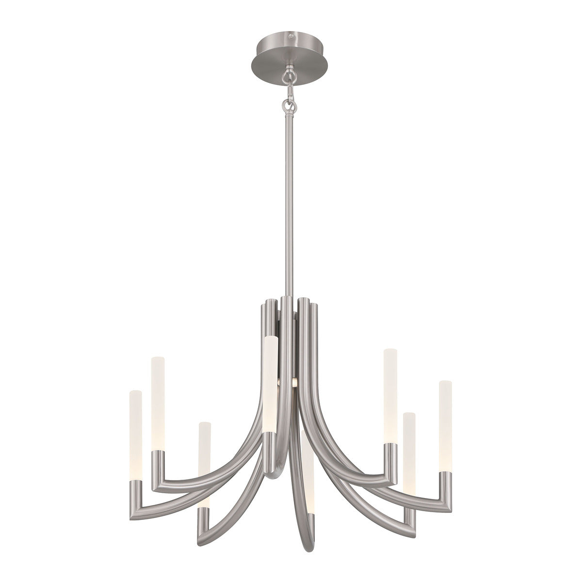 Eurofase Lighting Olette 24" 8-Light Integrated LED Acrylic Shade Brushed Nickel Steel Chandelier