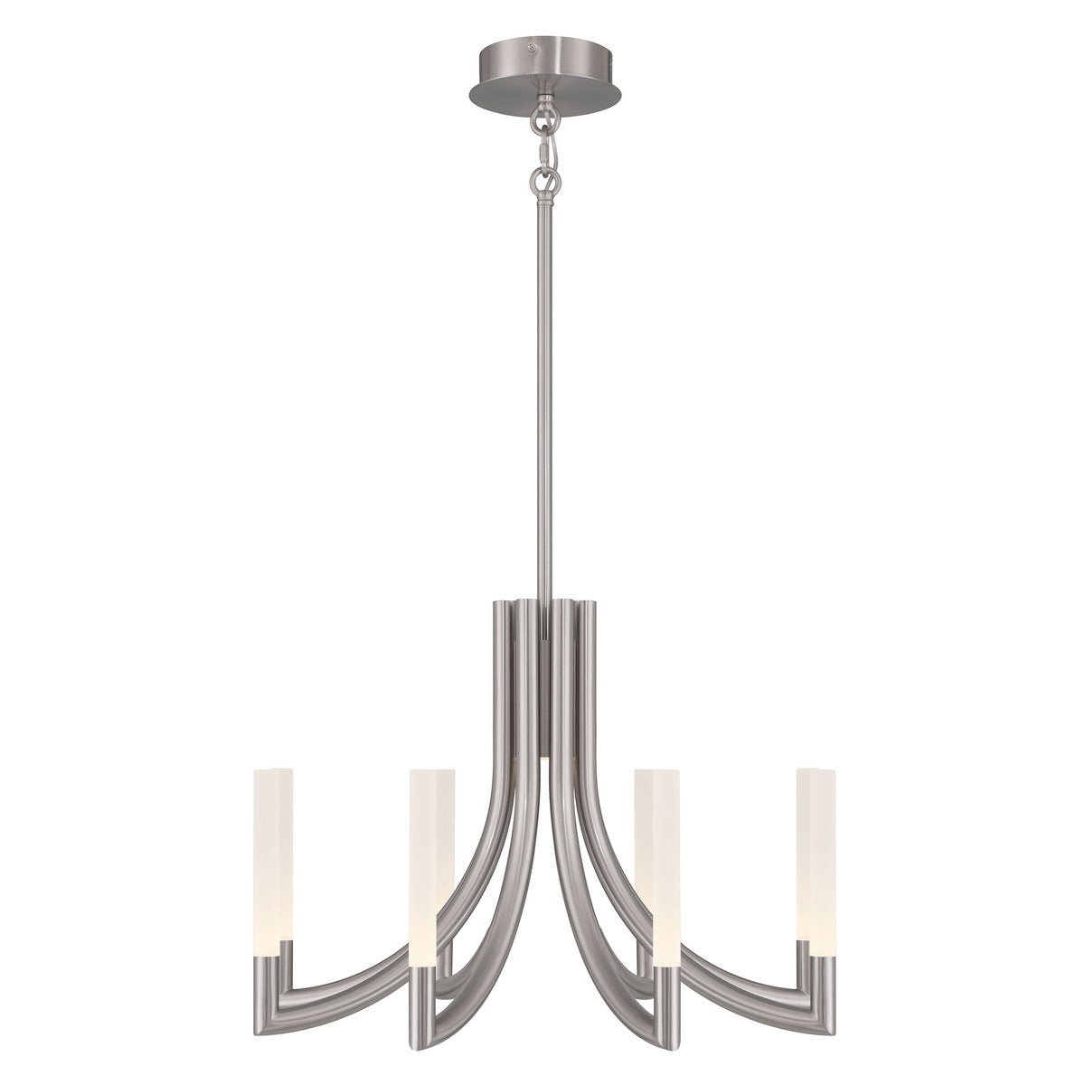 Eurofase Lighting Olette 24" 8-Light Integrated LED Acrylic Shade Brushed Nickel Steel Chandelier