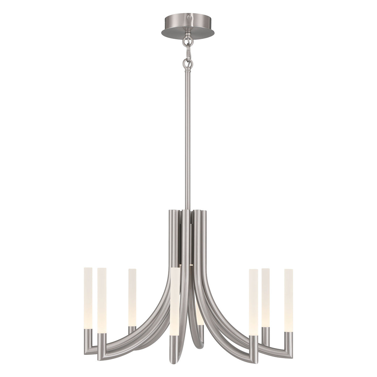 Eurofase Lighting Olette 24" 8-Light Integrated LED Acrylic Shade Brushed Nickel Steel Chandelier