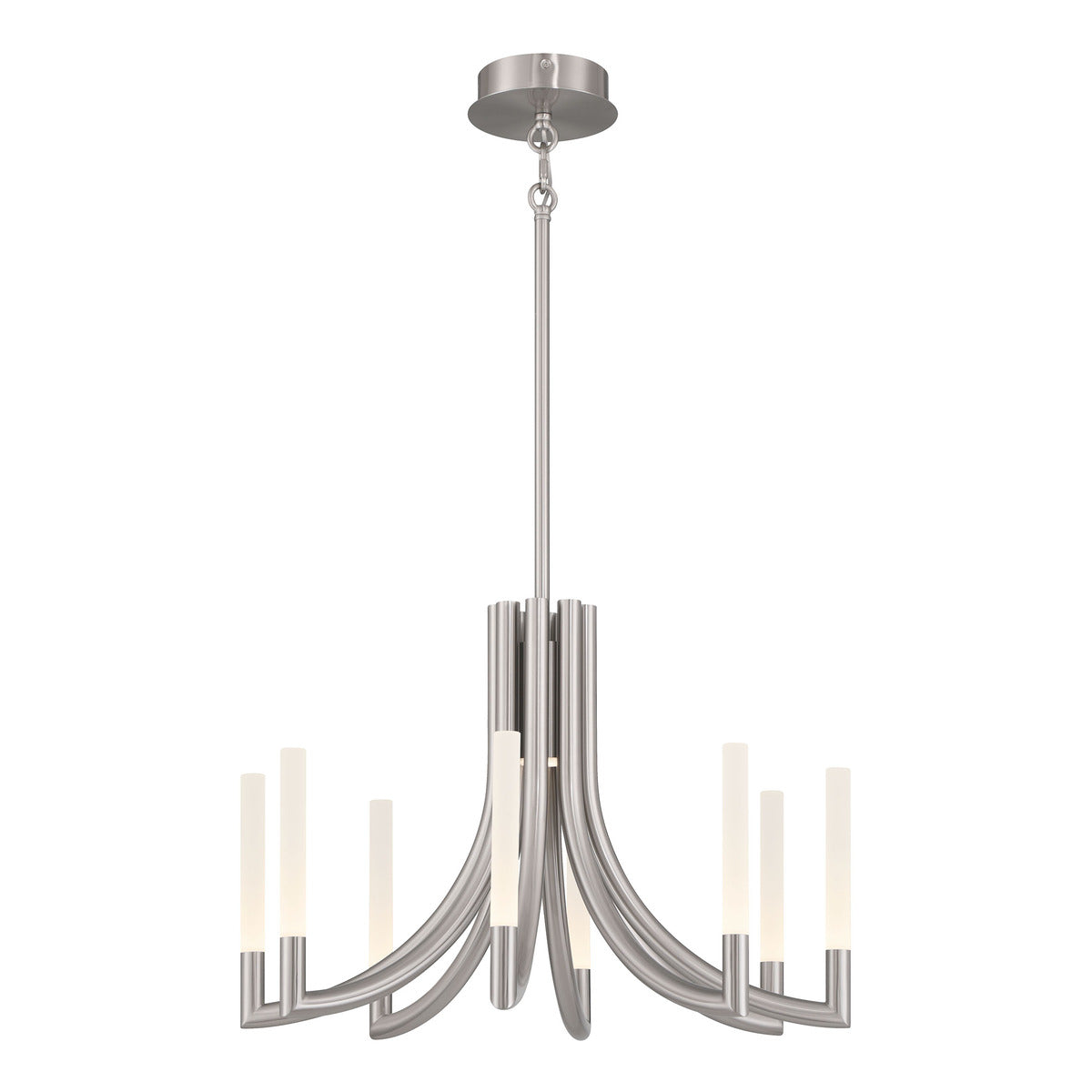 Eurofase Lighting Olette 24" 8-Light Integrated LED Acrylic Shade Brushed Nickel Steel Chandelier