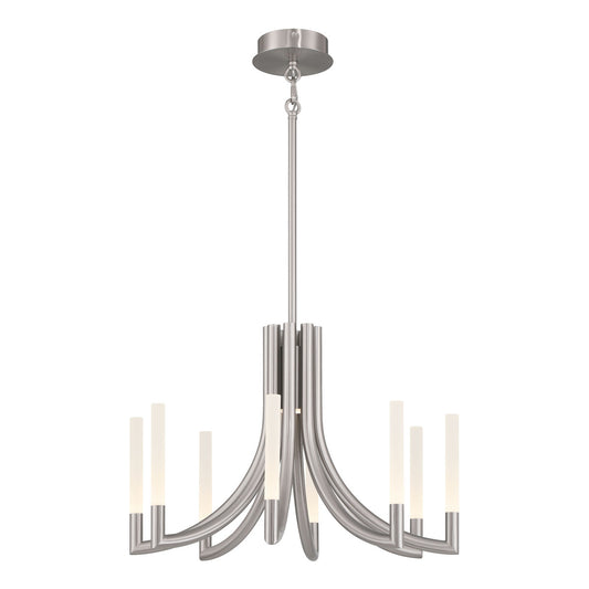 Eurofase Lighting Olette 24" 8-Light Integrated LED Acrylic Shade Brushed Nickel Steel Chandelier