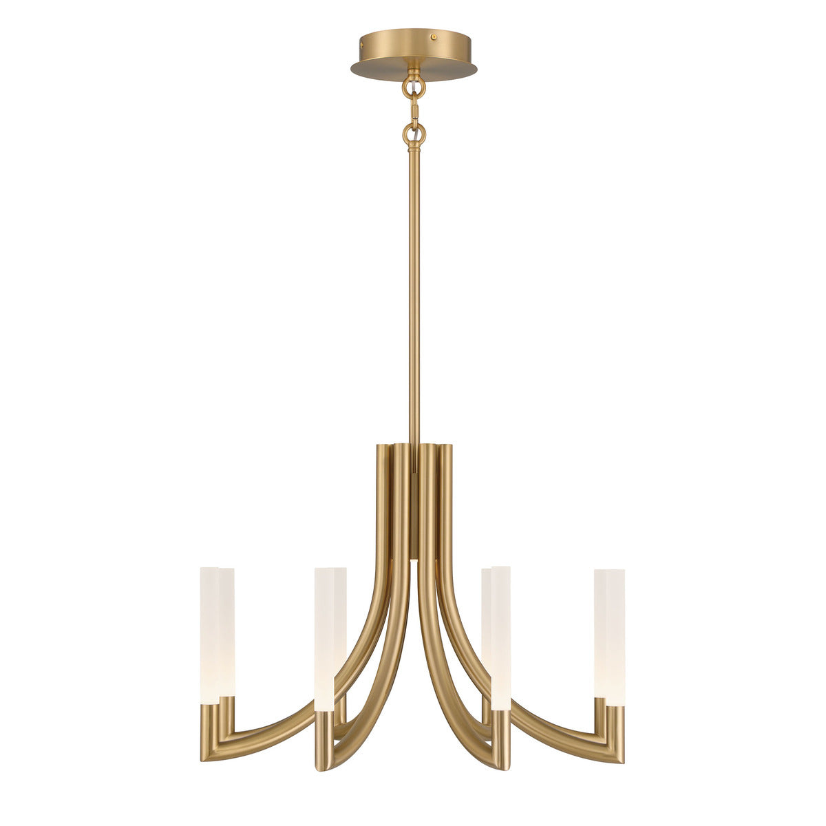 Eurofase Lighting Olette 24" 8-Light Integrated LED Acrylic Shade Gold Steel Chandelier