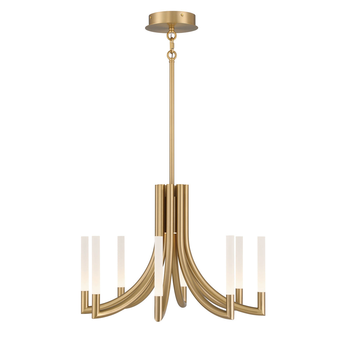 Eurofase Lighting Olette 24" 8-Light Integrated LED Acrylic Shade Gold Steel Chandelier