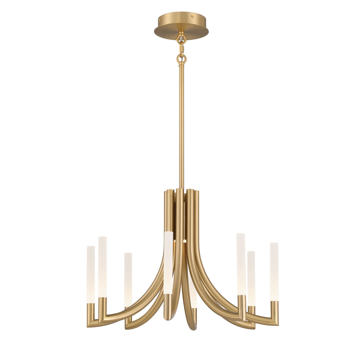 Eurofase Lighting Olette 24" 8-Light Integrated LED Acrylic Shade Gold Steel Chandelier