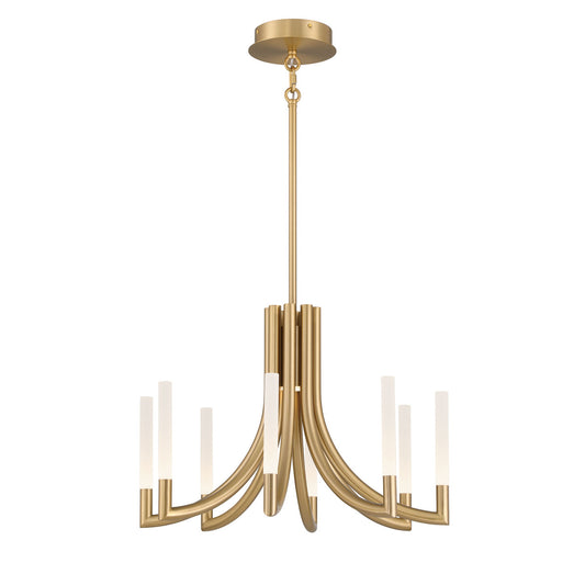 Eurofase Lighting Olette 24" 8-Light Integrated LED Acrylic Shade Gold Steel Chandelier