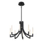 Eurofase Lighting Olette 24" 8-Light Integrated LED Acrylic Shade Matte Black Steel Chandelier
