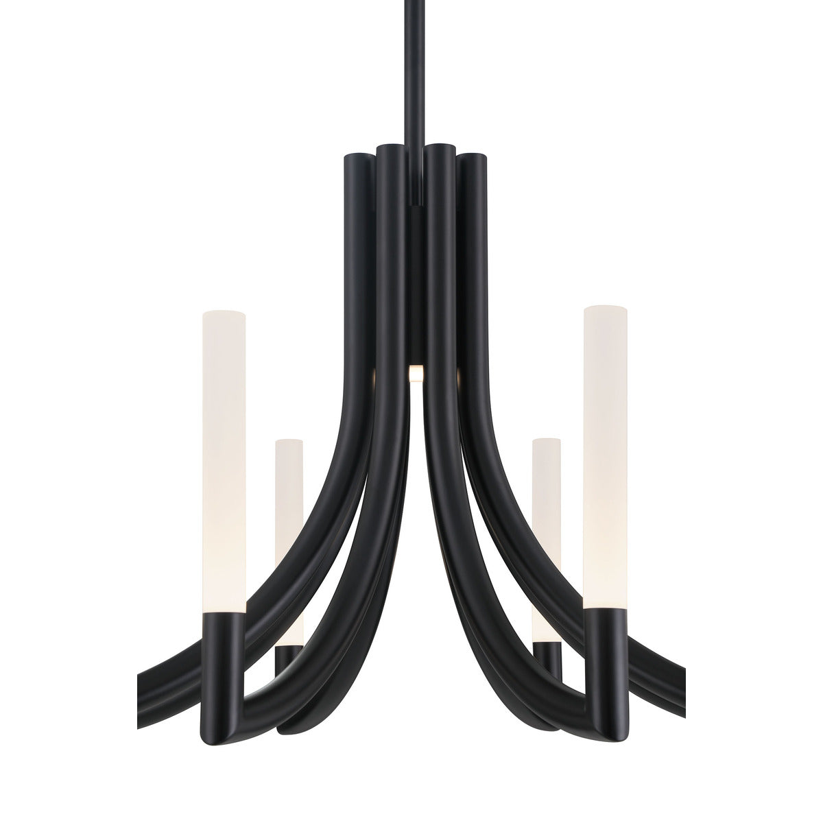 Eurofase Lighting Olette 24" 8-Light Integrated LED Acrylic Shade Matte Black Steel Chandelier