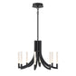 Eurofase Lighting Olette 24" 8-Light Integrated LED Acrylic Shade Matte Black Steel Chandelier