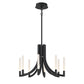 Eurofase Lighting Olette 24" 8-Light Integrated LED Acrylic Shade Matte Black Steel Chandelier