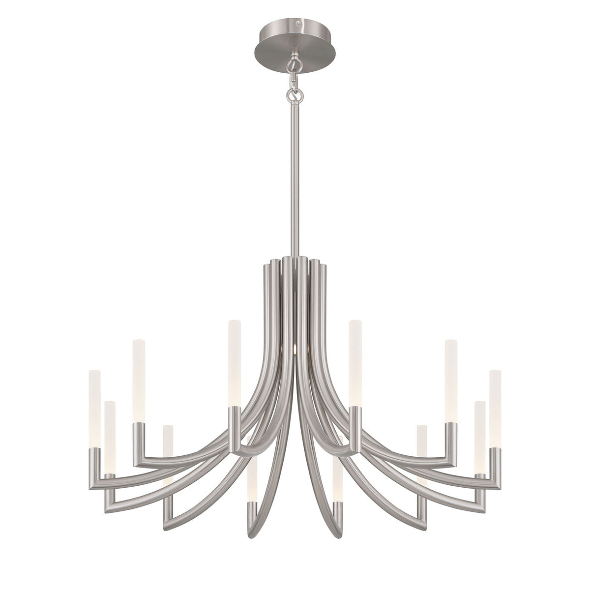 Eurofase Lighting Olette 36" 12-Light Integrated LED Acrylic Shade Brushed Nickel Steel Chandelier
