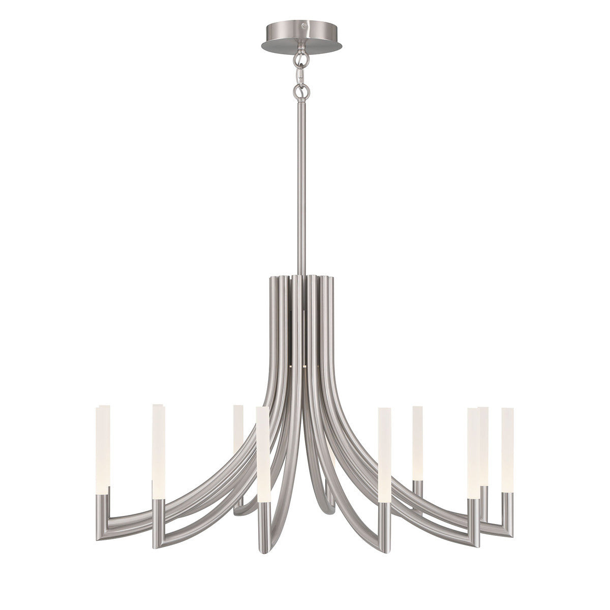 Eurofase Lighting Olette 36" 12-Light Integrated LED Acrylic Shade Brushed Nickel Steel Chandelier