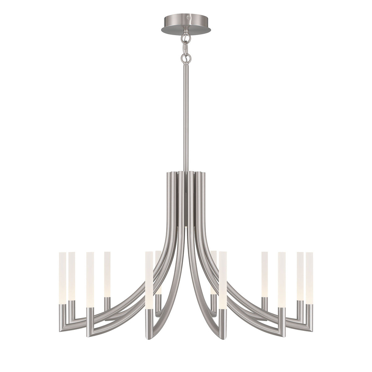 Eurofase Lighting Olette 36" 12-Light Integrated LED Acrylic Shade Brushed Nickel Steel Chandelier