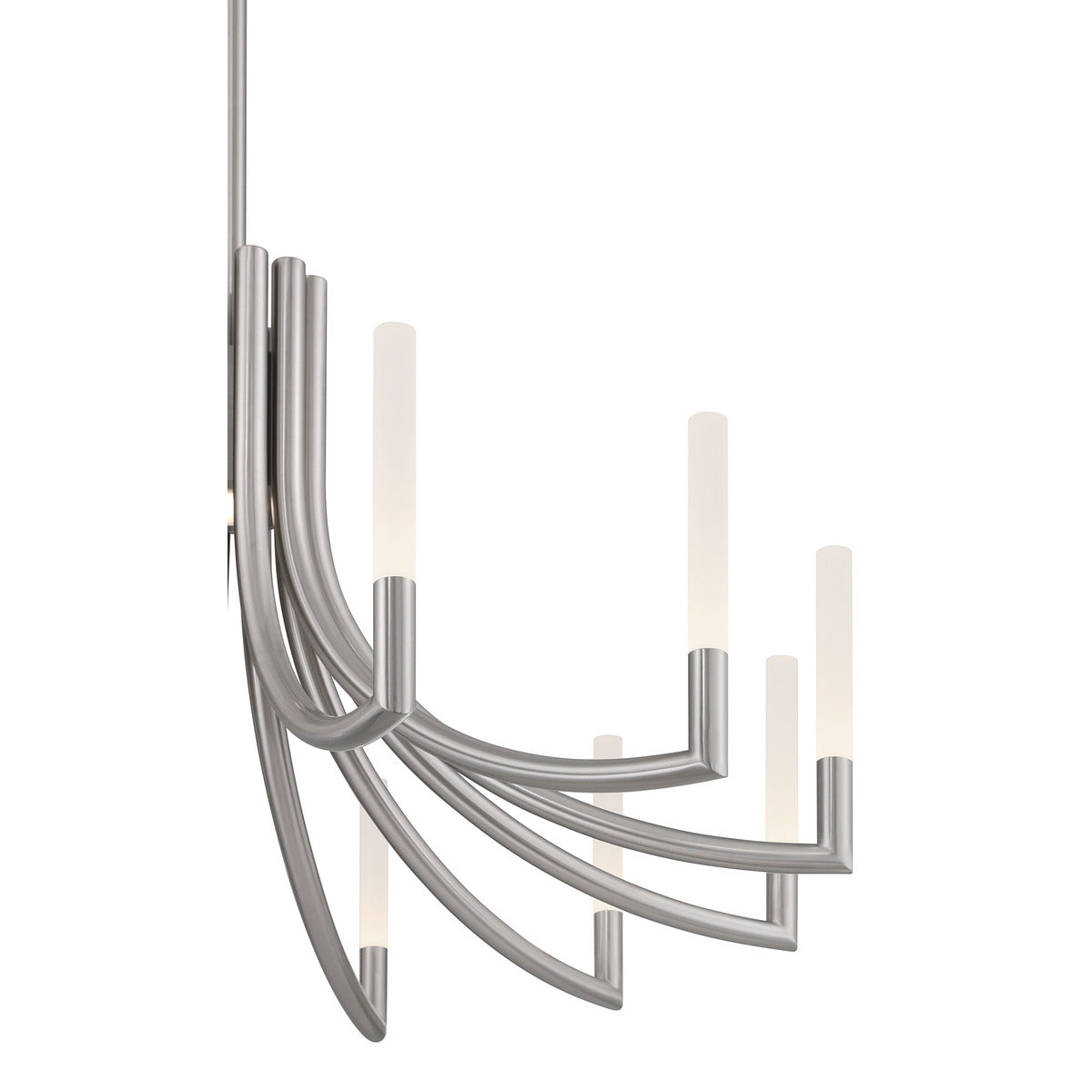 Eurofase Lighting Olette 36" 12-Light Integrated LED Acrylic Shade Brushed Nickel Steel Chandelier