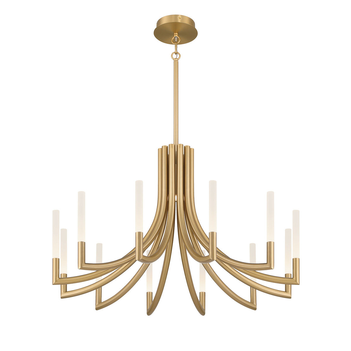 Eurofase Lighting Olette 36" 12-Light Integrated LED Acrylic Shade Gold Steel Chandelier