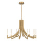 Eurofase Lighting Olette 36" 12-Light Integrated LED Acrylic Shade Gold Steel Chandelier