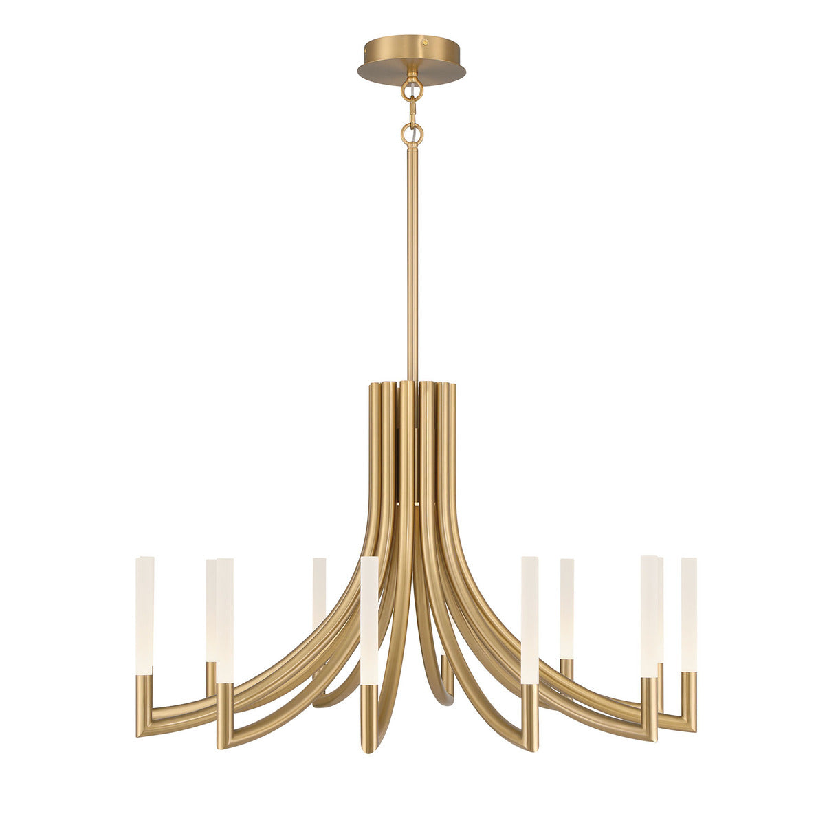 Eurofase Lighting Olette 36" 12-Light Integrated LED Acrylic Shade Gold Steel Chandelier